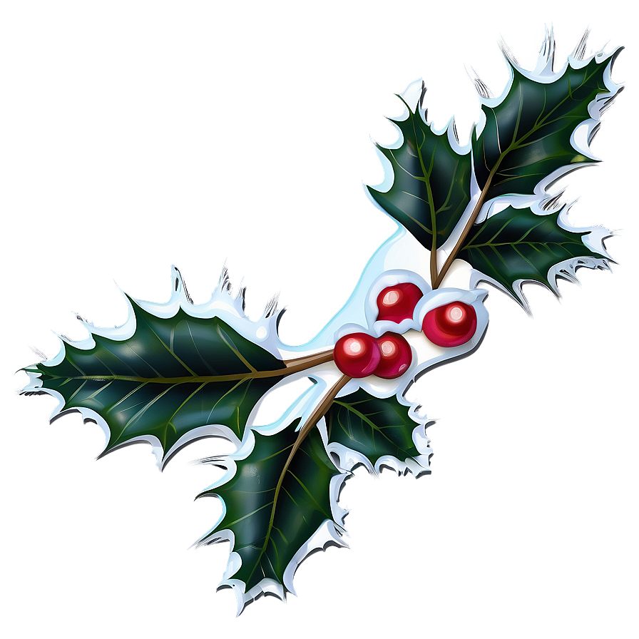 Holly And Snow Png 05252024 PNG