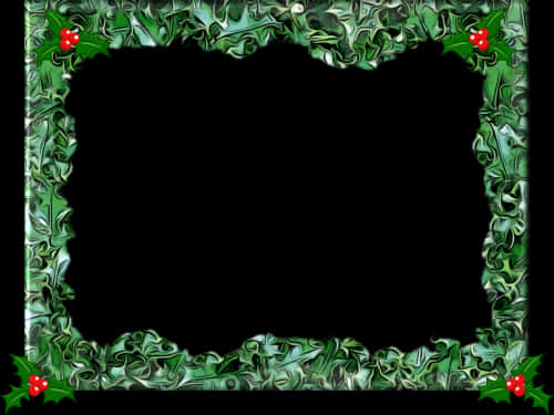 Holly Embellished Christmas Border PNG