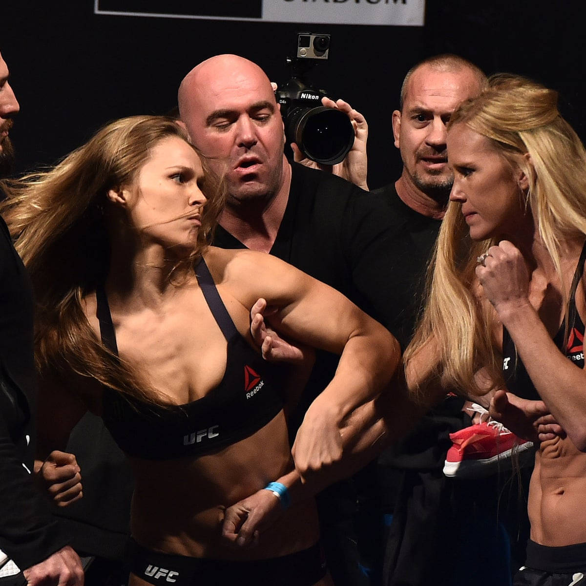 Holly Holm And Ronda Rousey Scuffle Wallpaper