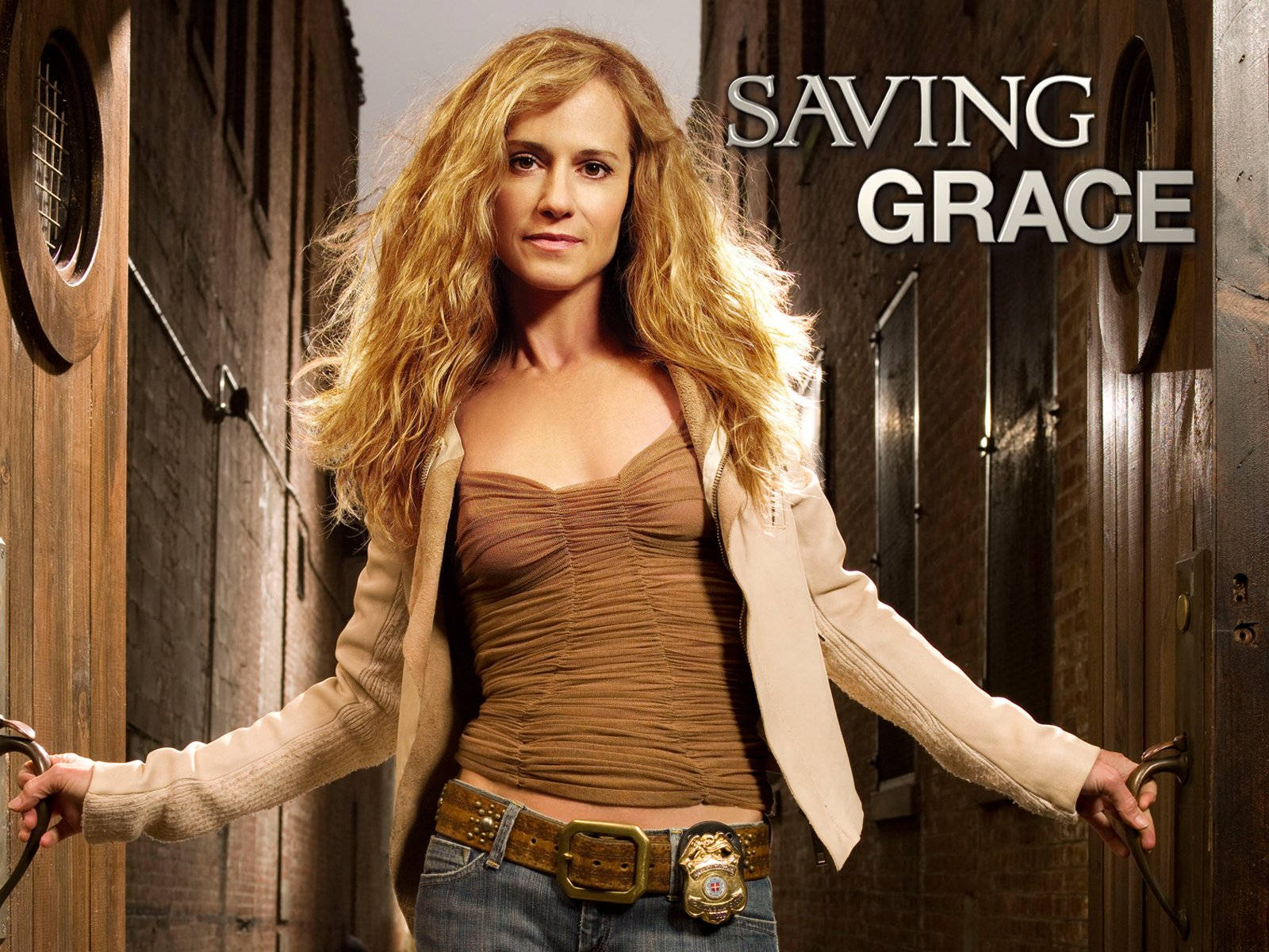 Holly Hunter Saving Grace Drama Poster Wallpaper