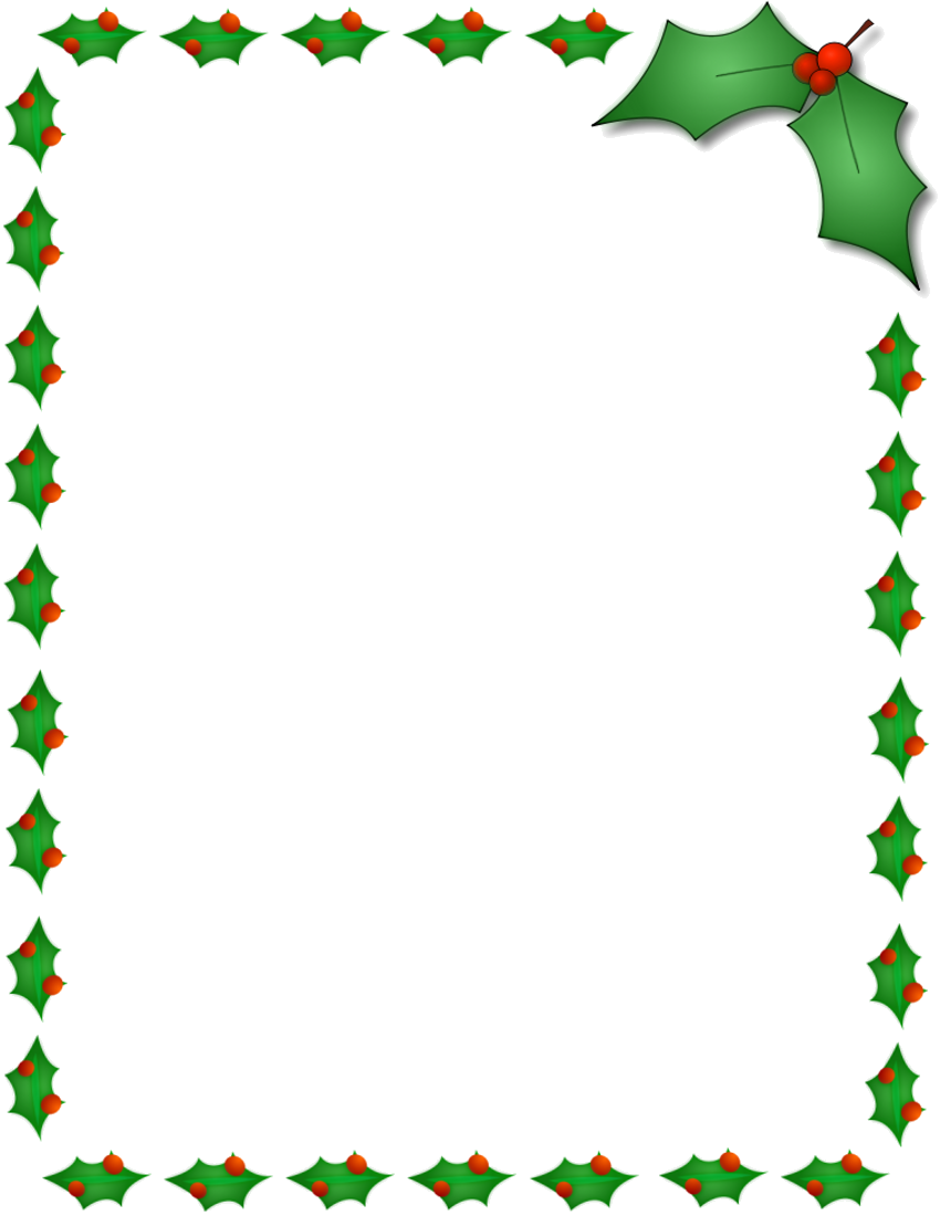 Holly Leaf Christmas Border PNG