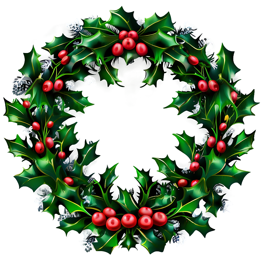 Holly Wreath Png 05252024 PNG