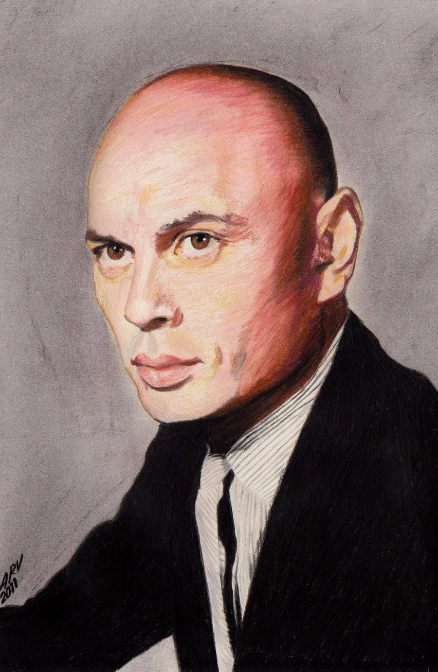 Hollywood Actor Yul Brynner Painting Wallpaper