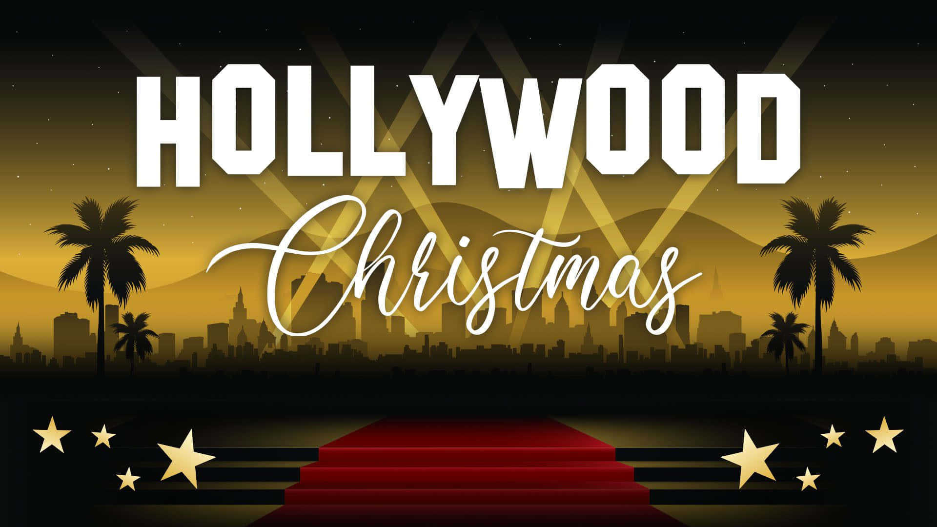 Christmas Hollywood Background With Red Carpet Wallpaper
