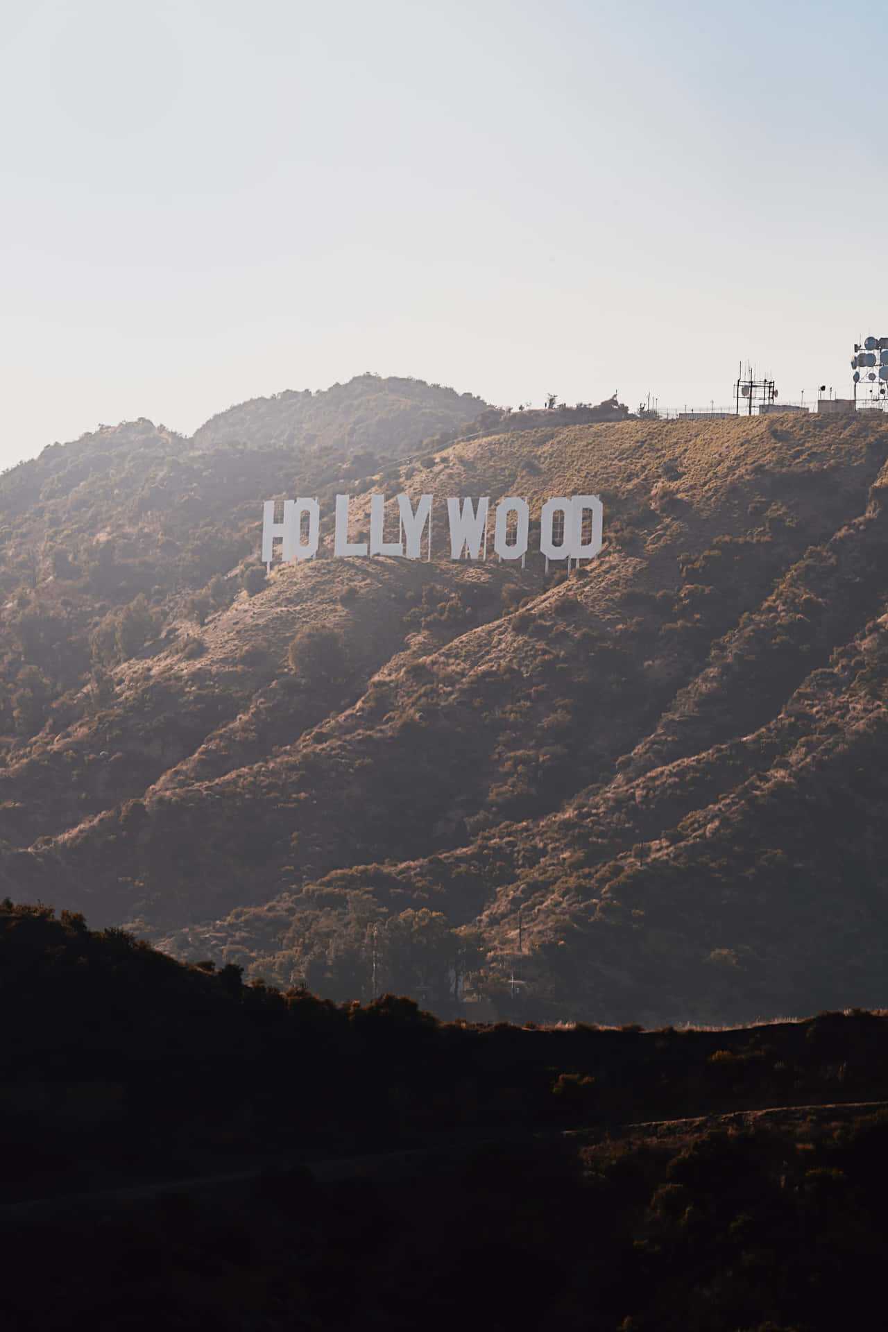 Vistafrontale Del Cartello Segnaletico Di Hollywood