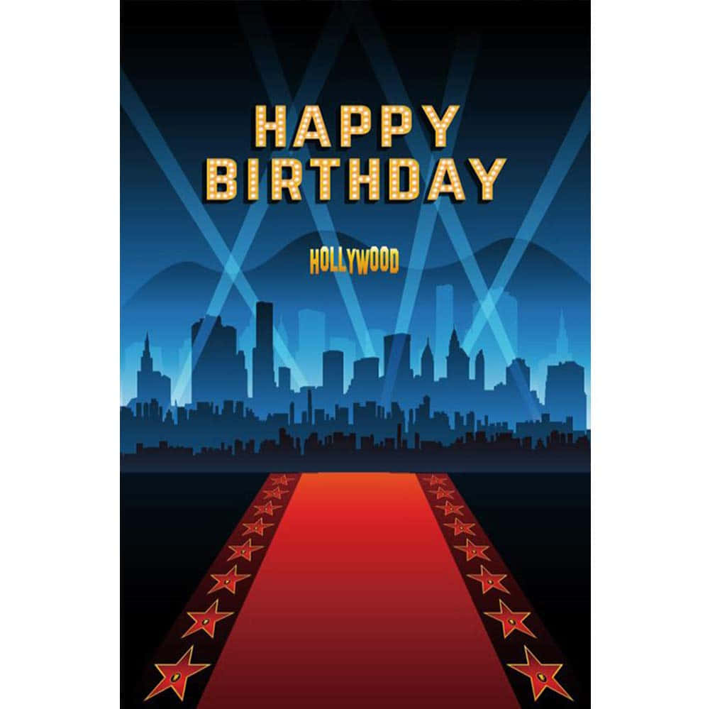 Red Carpet Happy Birthday Greeting Hollywood Background
