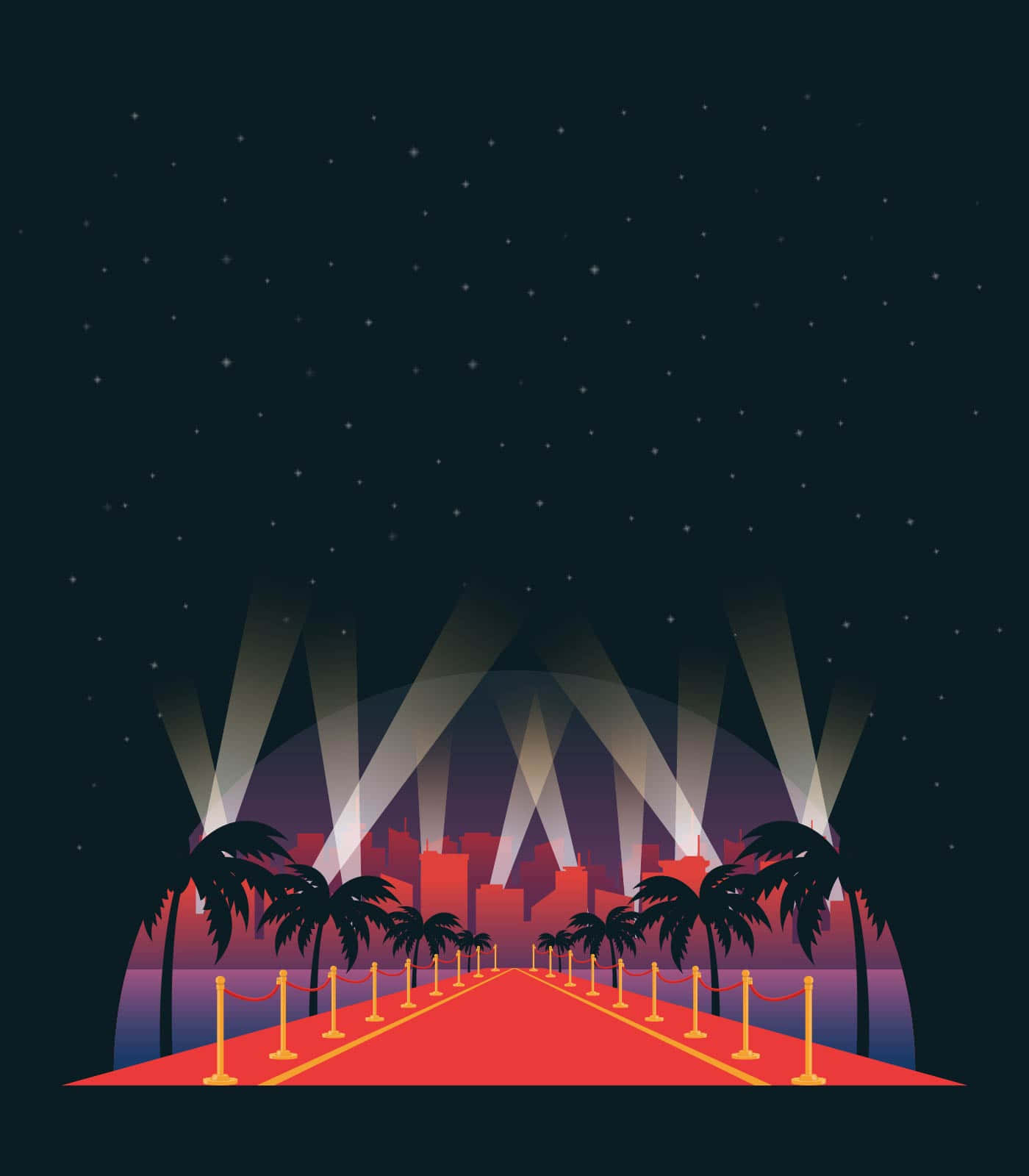 Hollywood Background Red Carpet And Tall Palm Trees Wallpaper