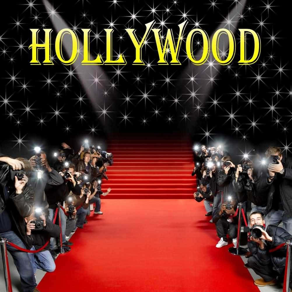 Hollywood Background Clipart With Red Carpet And Paparazzi Wallpaper