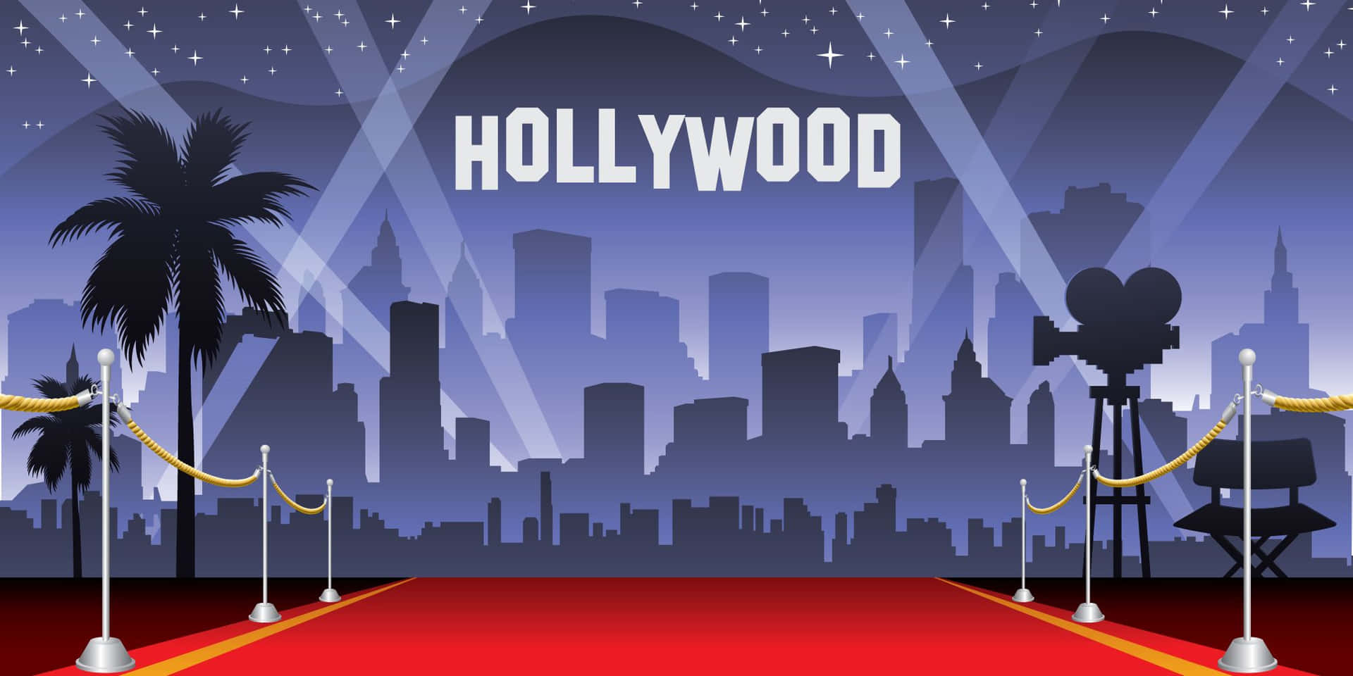 Super Star Hollywood Background With Red Carpet Wallpaper