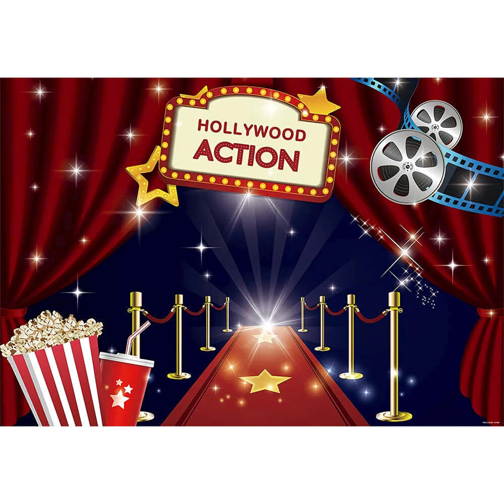Red Carpet And Curtains Action Hollywood Background Movies Wallpaper