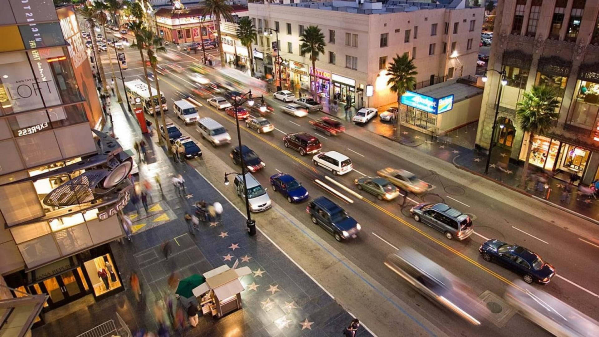 Hollywood Boulevard At Night