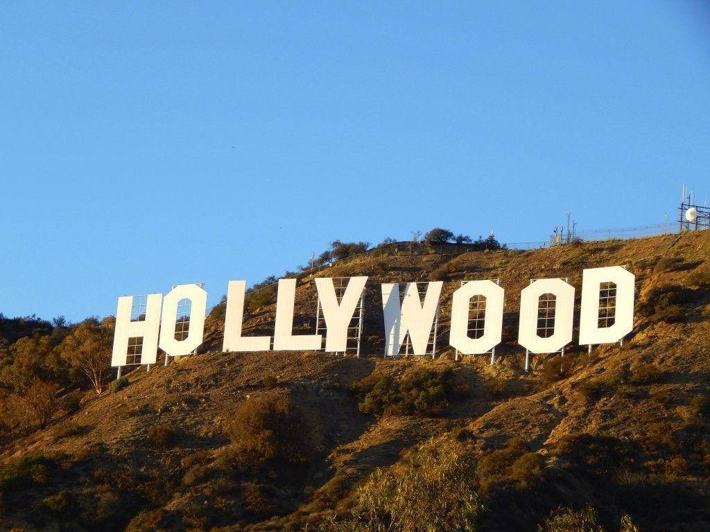 Hollywood Sign Clear Sky Background