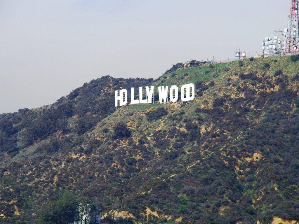 Hollywood Sign From Afar Background