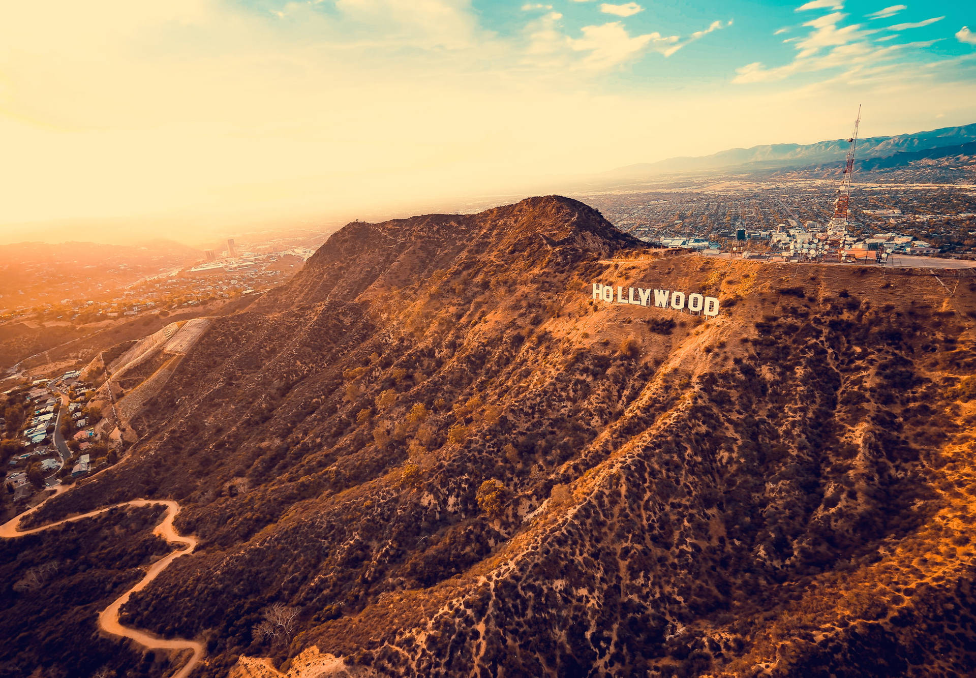 Hollywood Sign Los Angeles Sunset Wallpaper