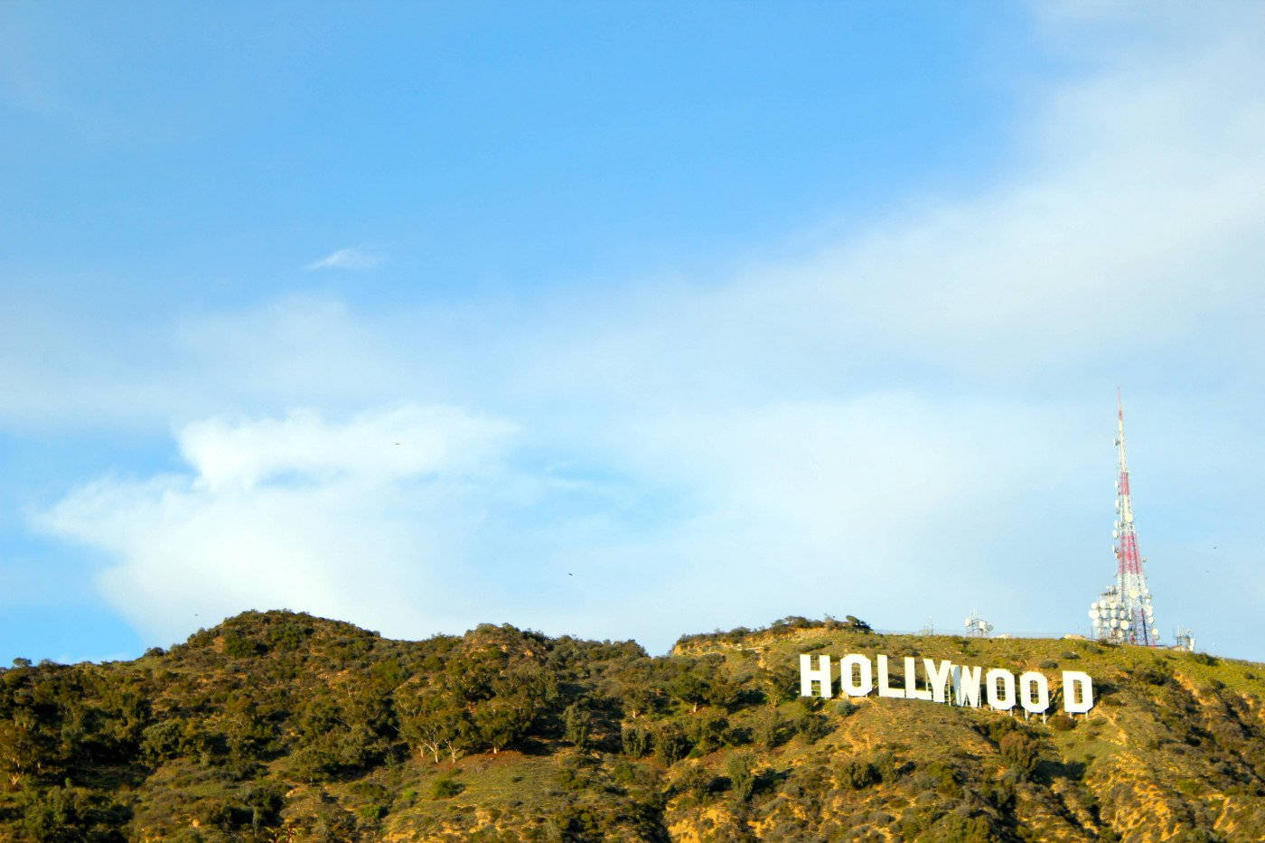Hollywood Sign Mount Lee Peak Background