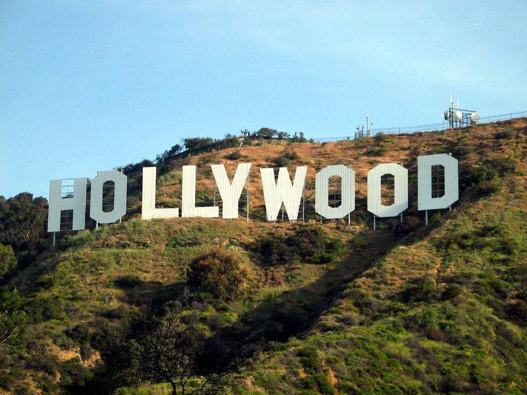 Hollywood Sign On Green Landscape Background