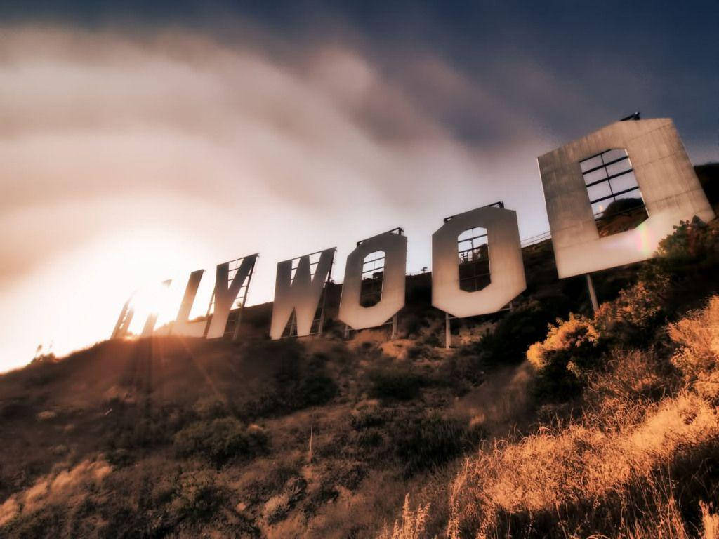 Hollywood Sign Vintage Filter Background
