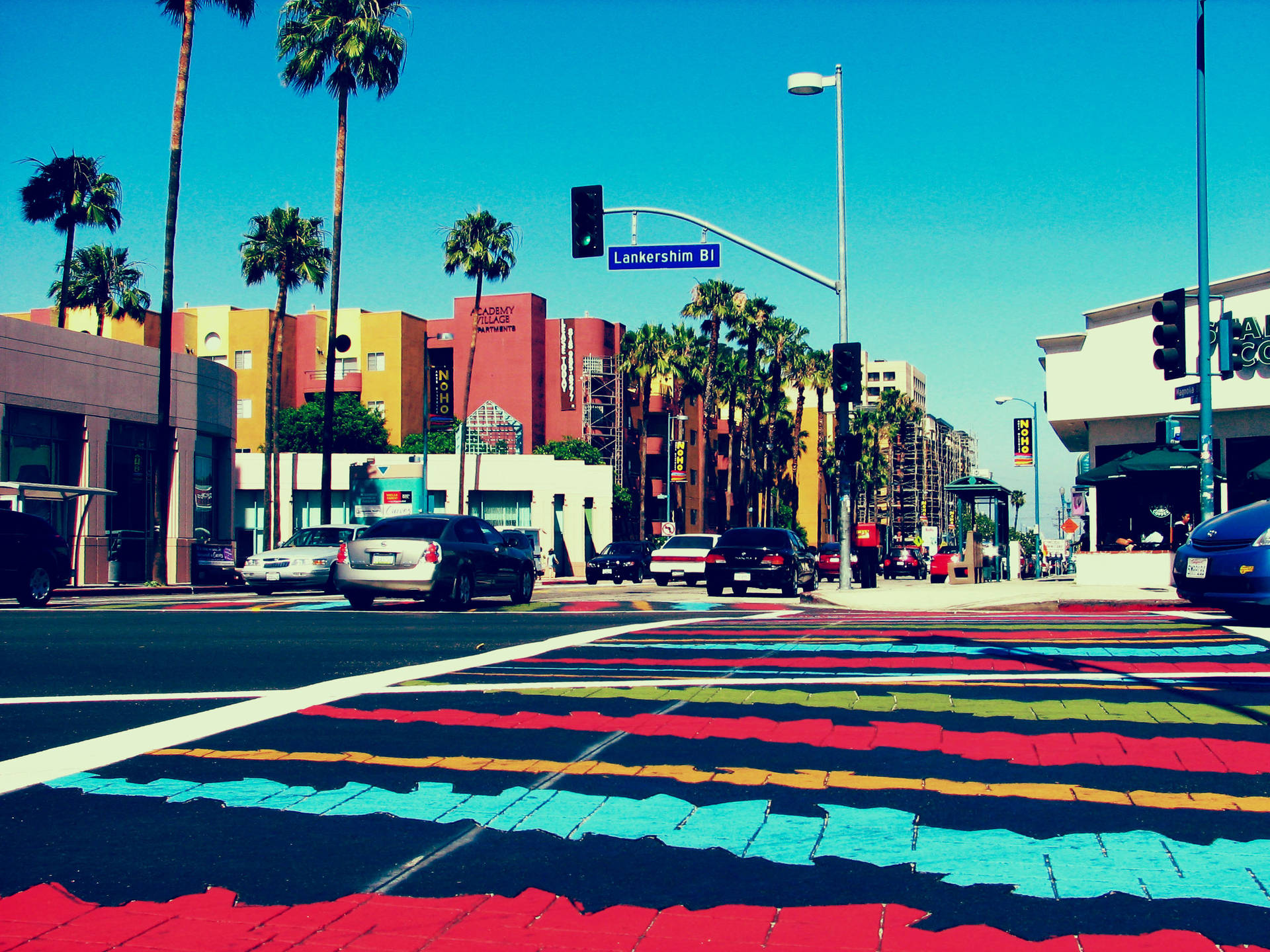 Hollywood Street Painted Road Wallpaper