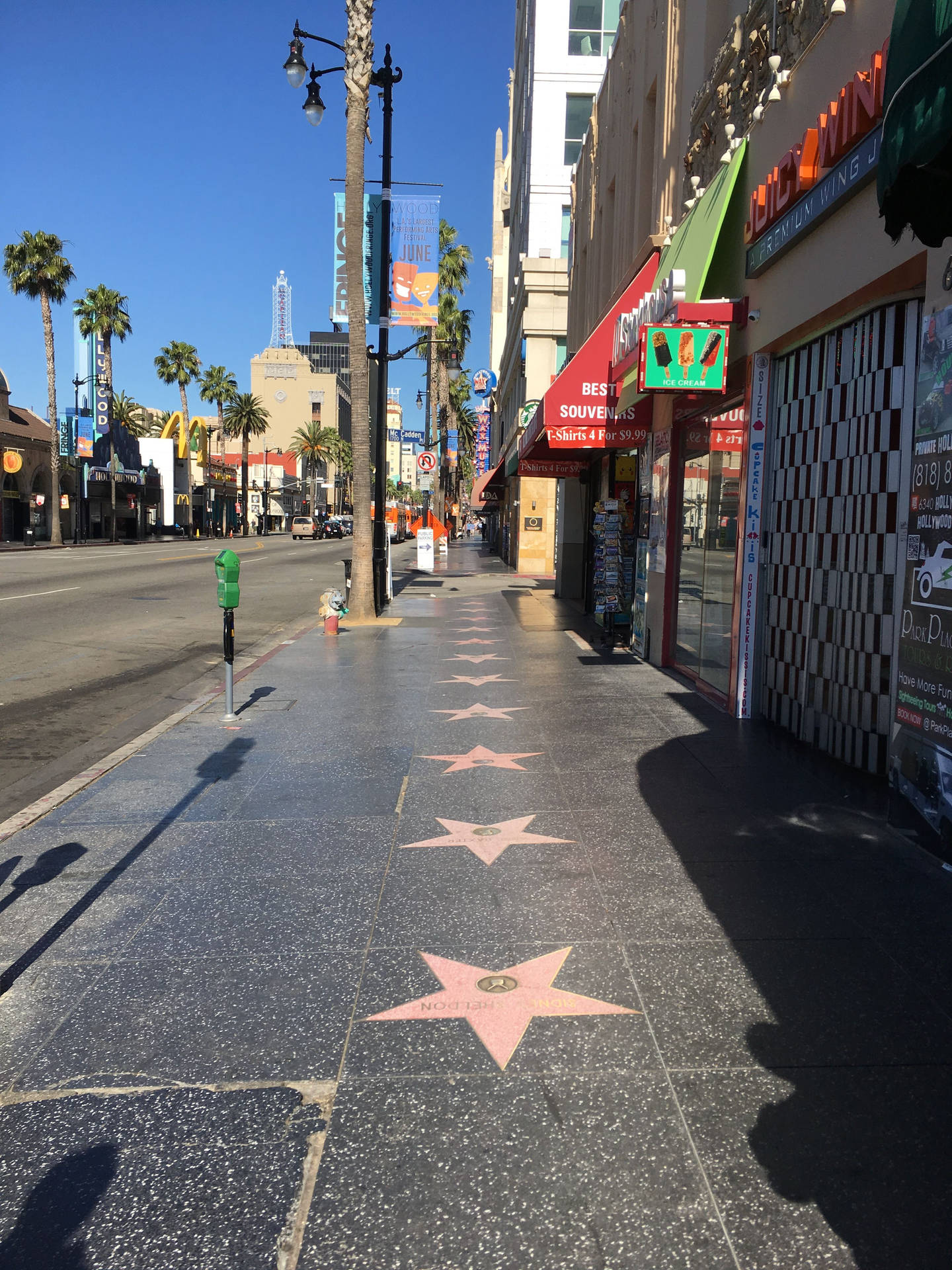 Hollywood-gatan Walk Of Fame. Wallpaper