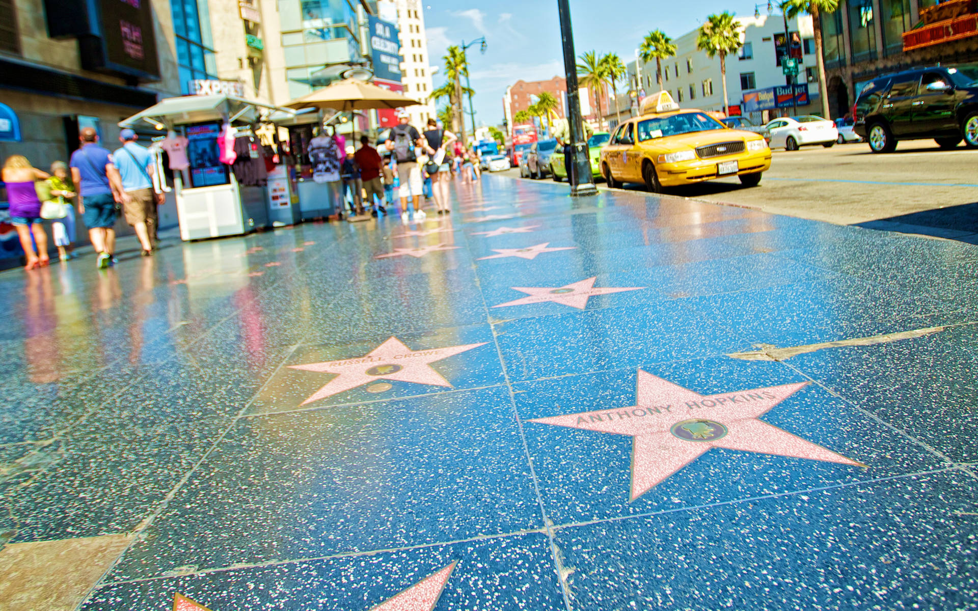 Hollywood Walk Of Fame Angle Shot