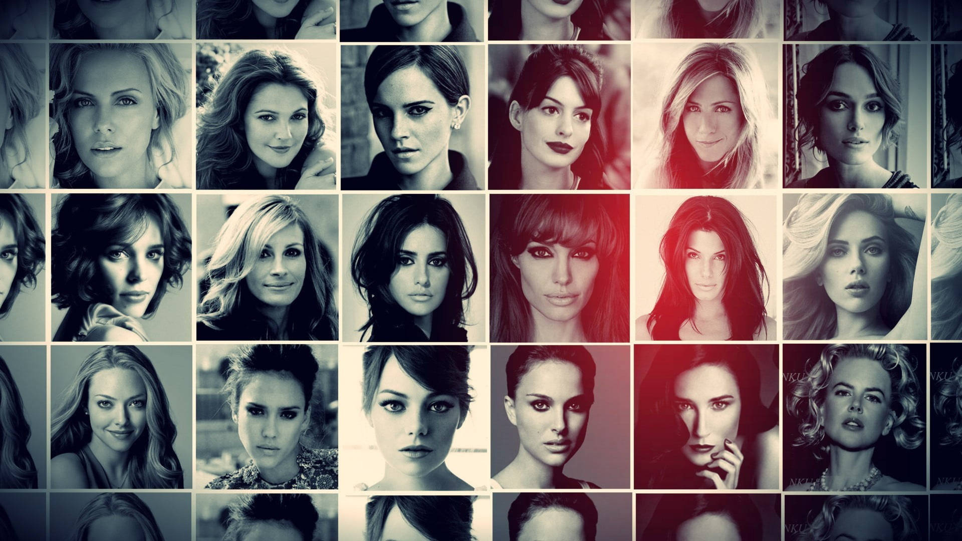 Hollywood Kvinder Celebrities Collage Tapet: Wallpaper
