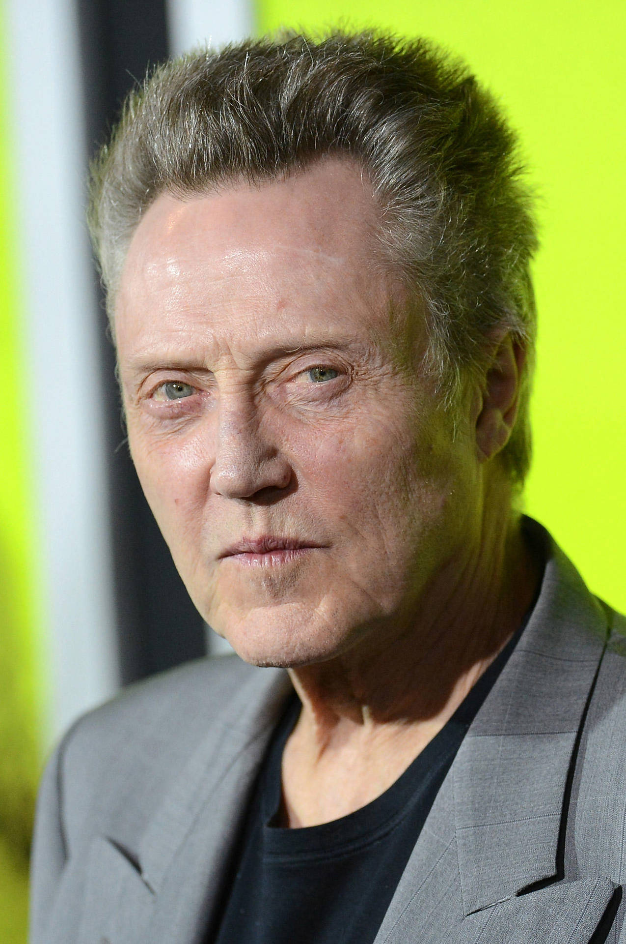Esteemed Hollywood Actor Christopher Walken Sporting a Sophisticated Grey Suit Wallpaper