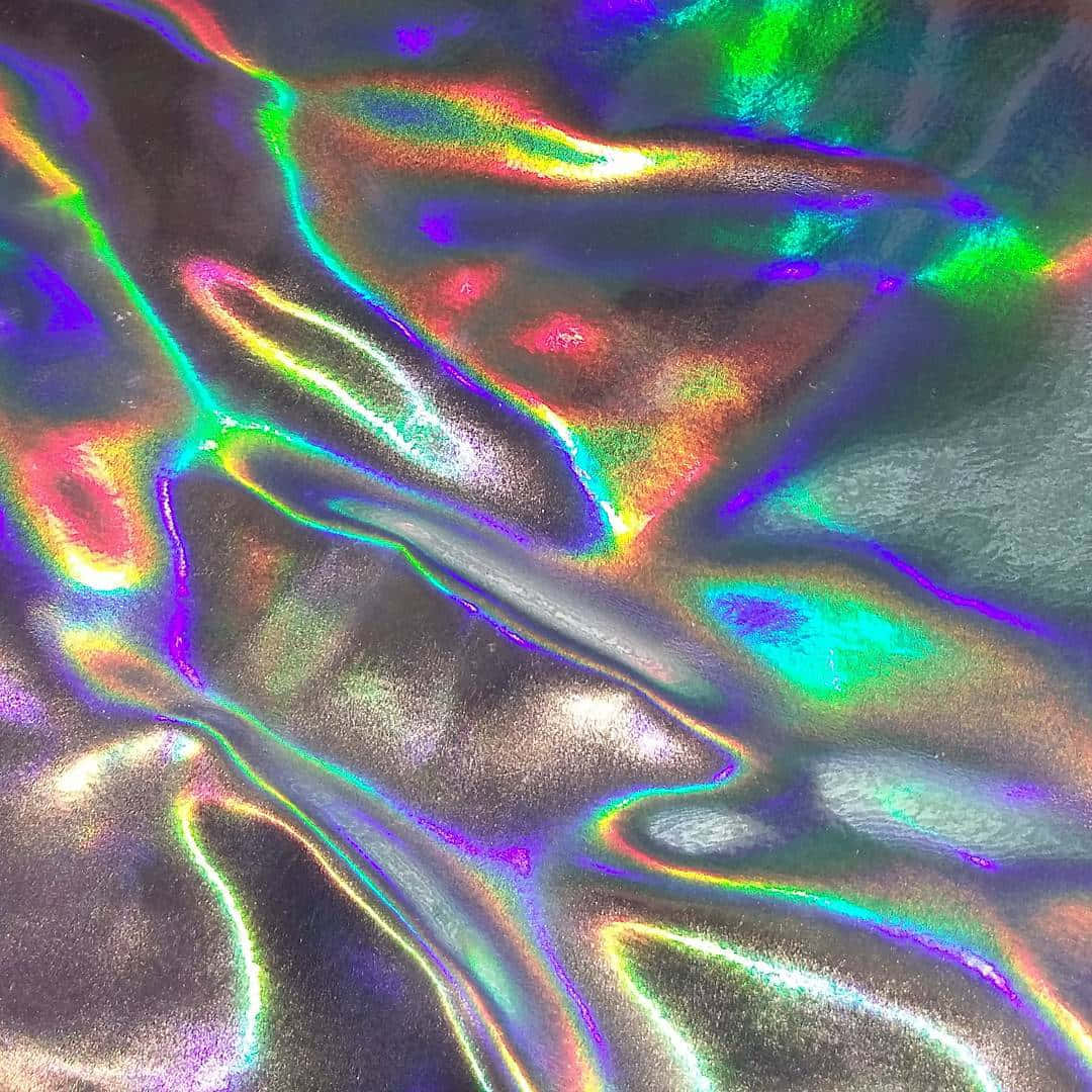 holographic fabric with rainbow colors