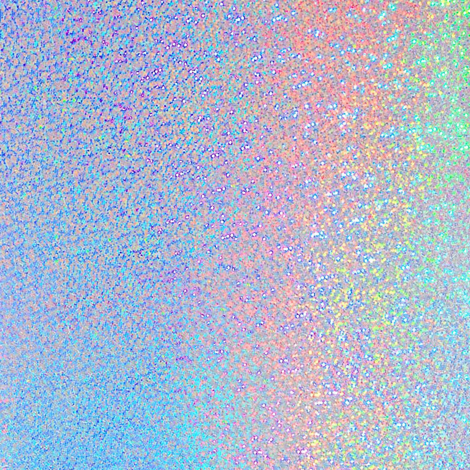 a colorful holographic pattern on a blue background