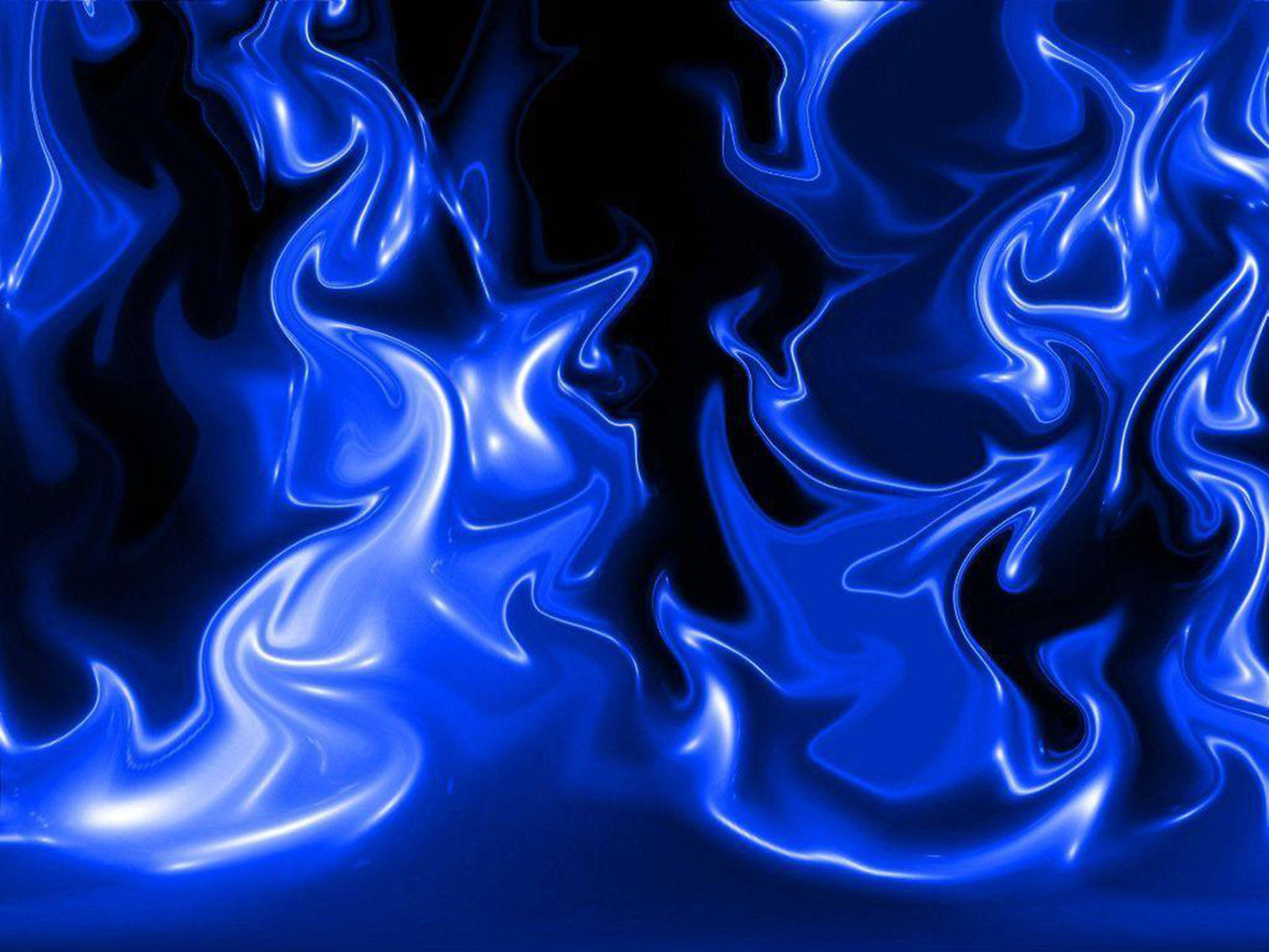 Holographic Blue Flames Wallpaper
