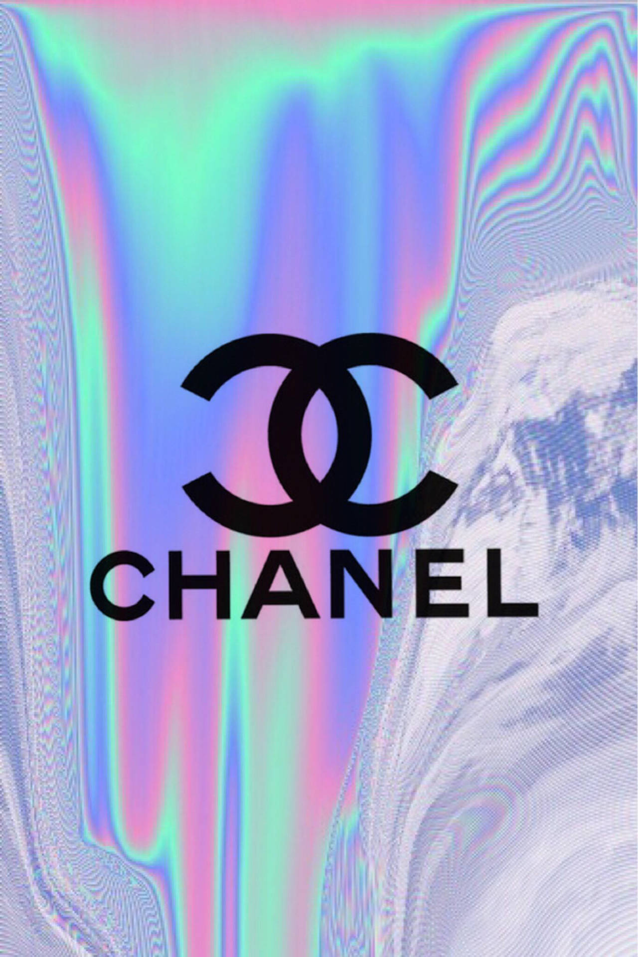 Holographic Chanel Logo Wallpaper
