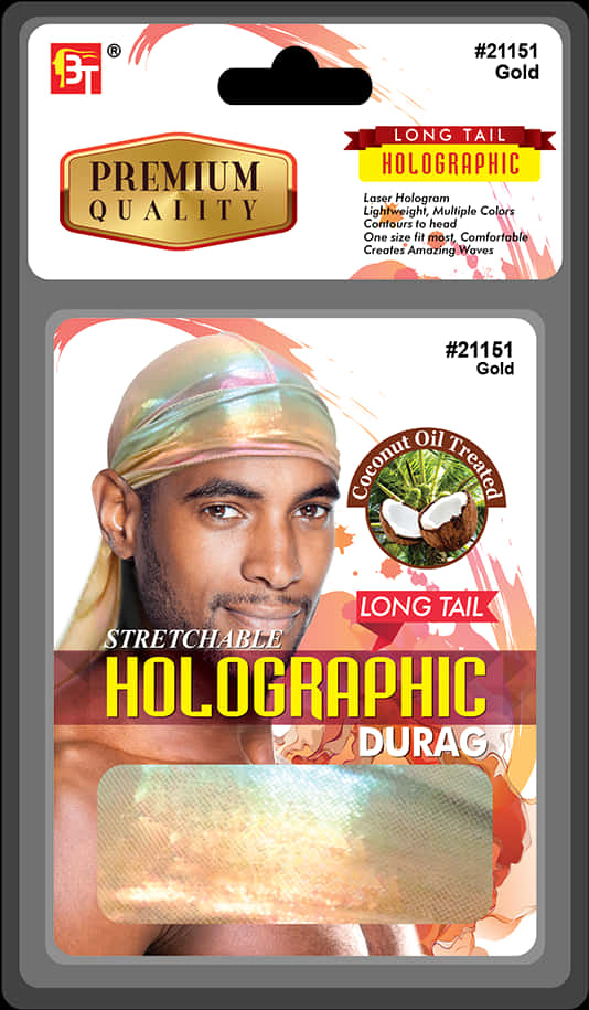 Holographic Durag Packaging PNG