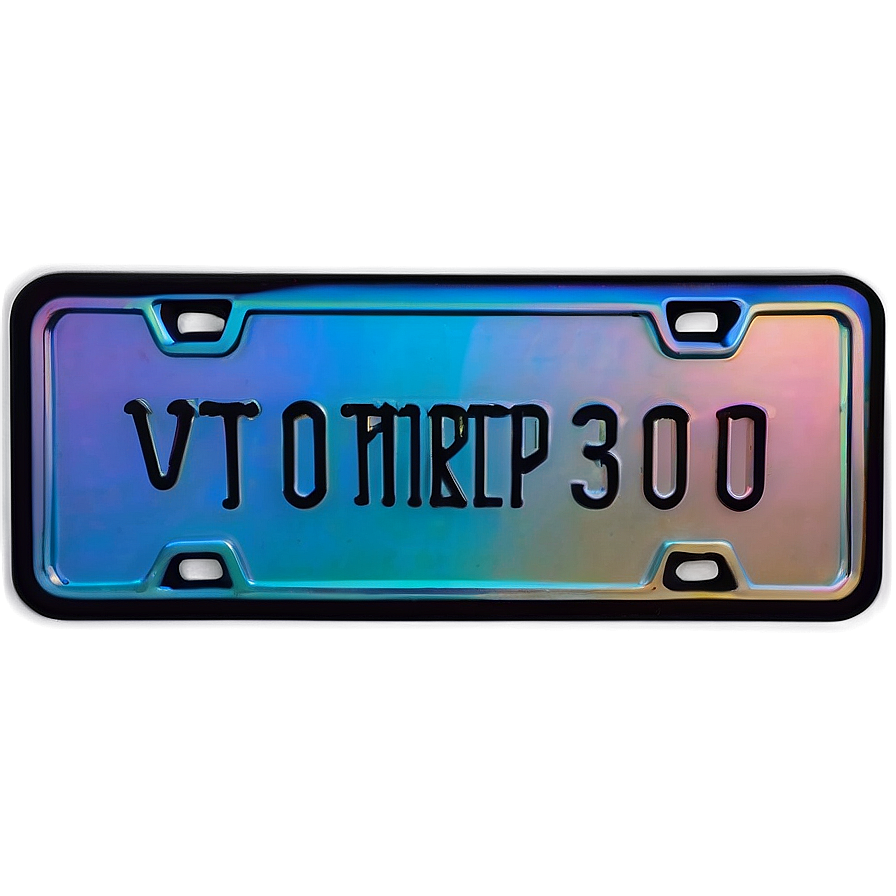 Holographic License Plate Png 06122024 PNG