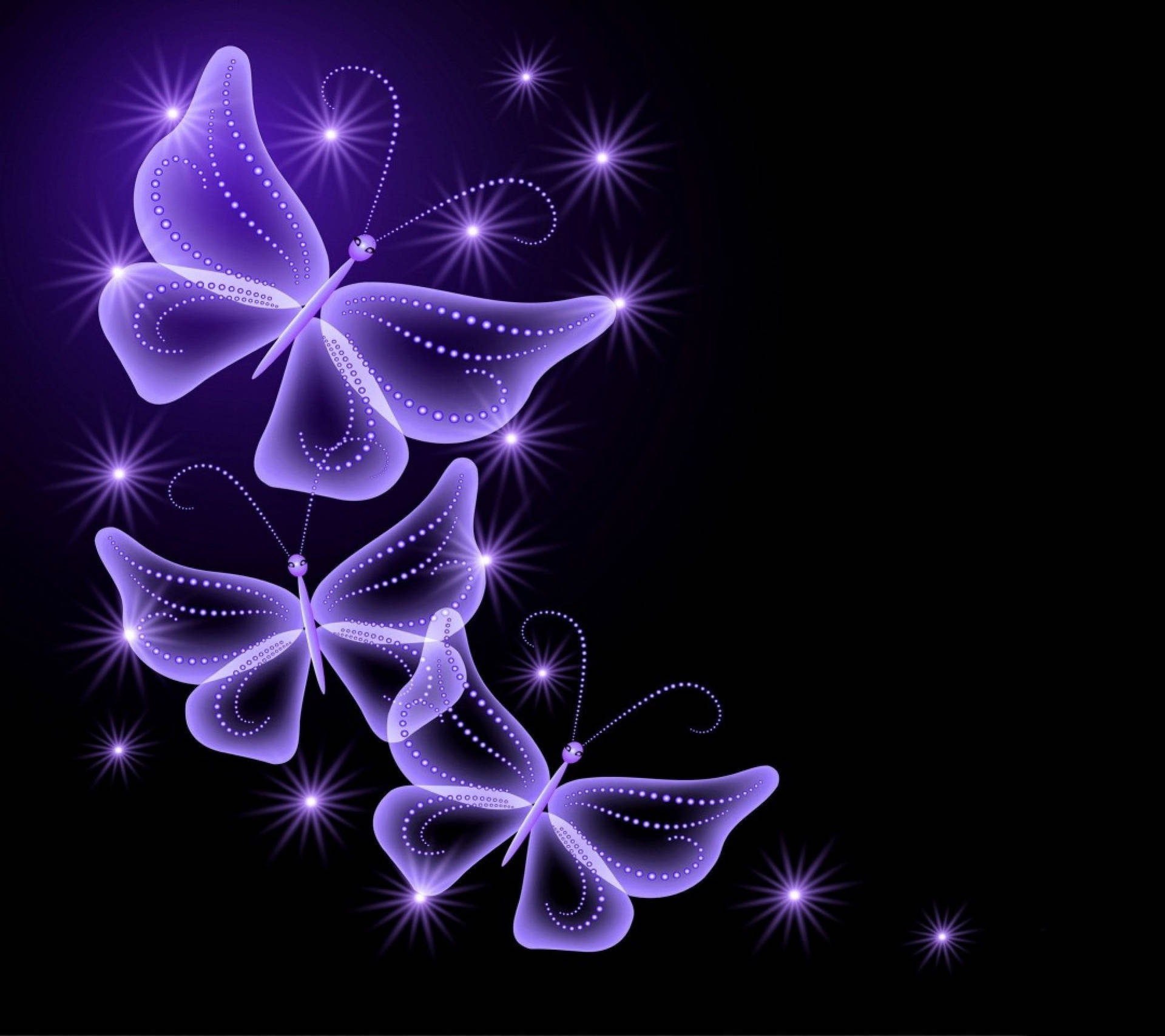 Holographic Purple Butterfly Phone Background Wallpaper