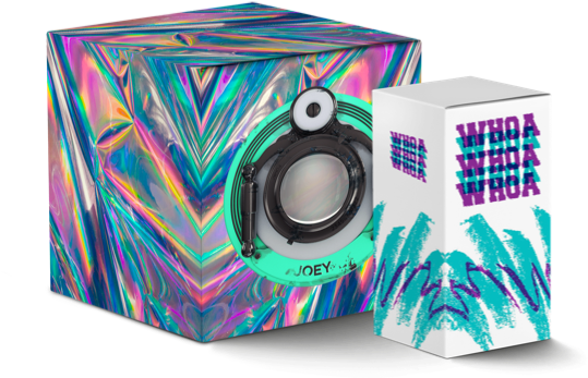 Holographic Speaker Packaging Design PNG