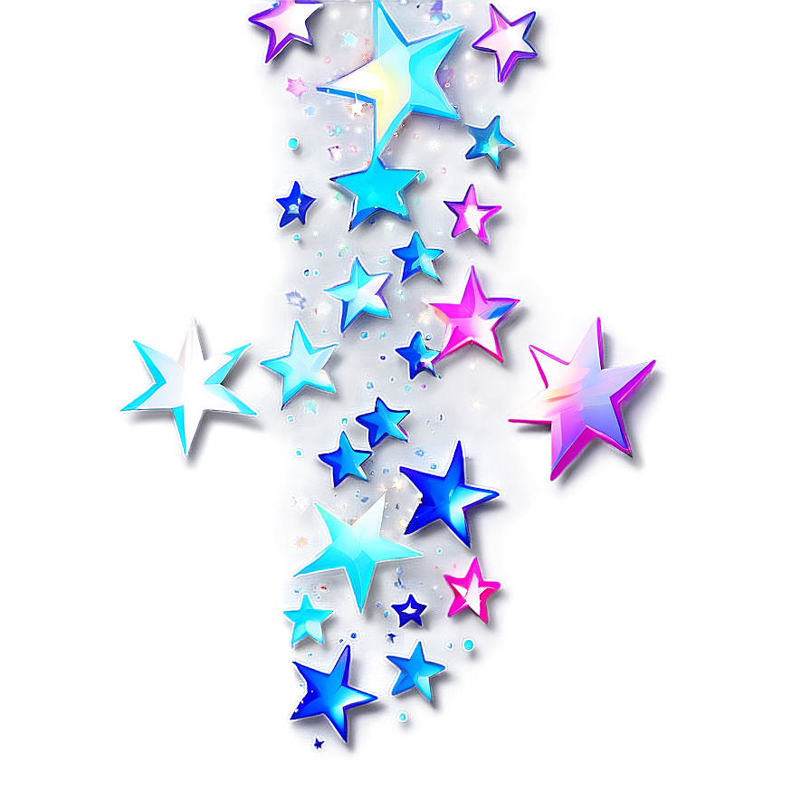 Holographic Stars Transparent Png 05252024 PNG