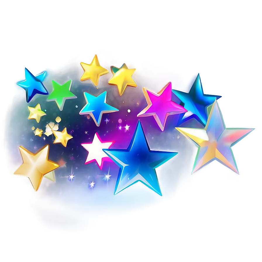 Holographic Stars Transparent Png Vkw2 PNG