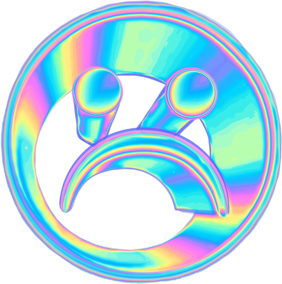 Holographic_ Sad_ Emoji PNG