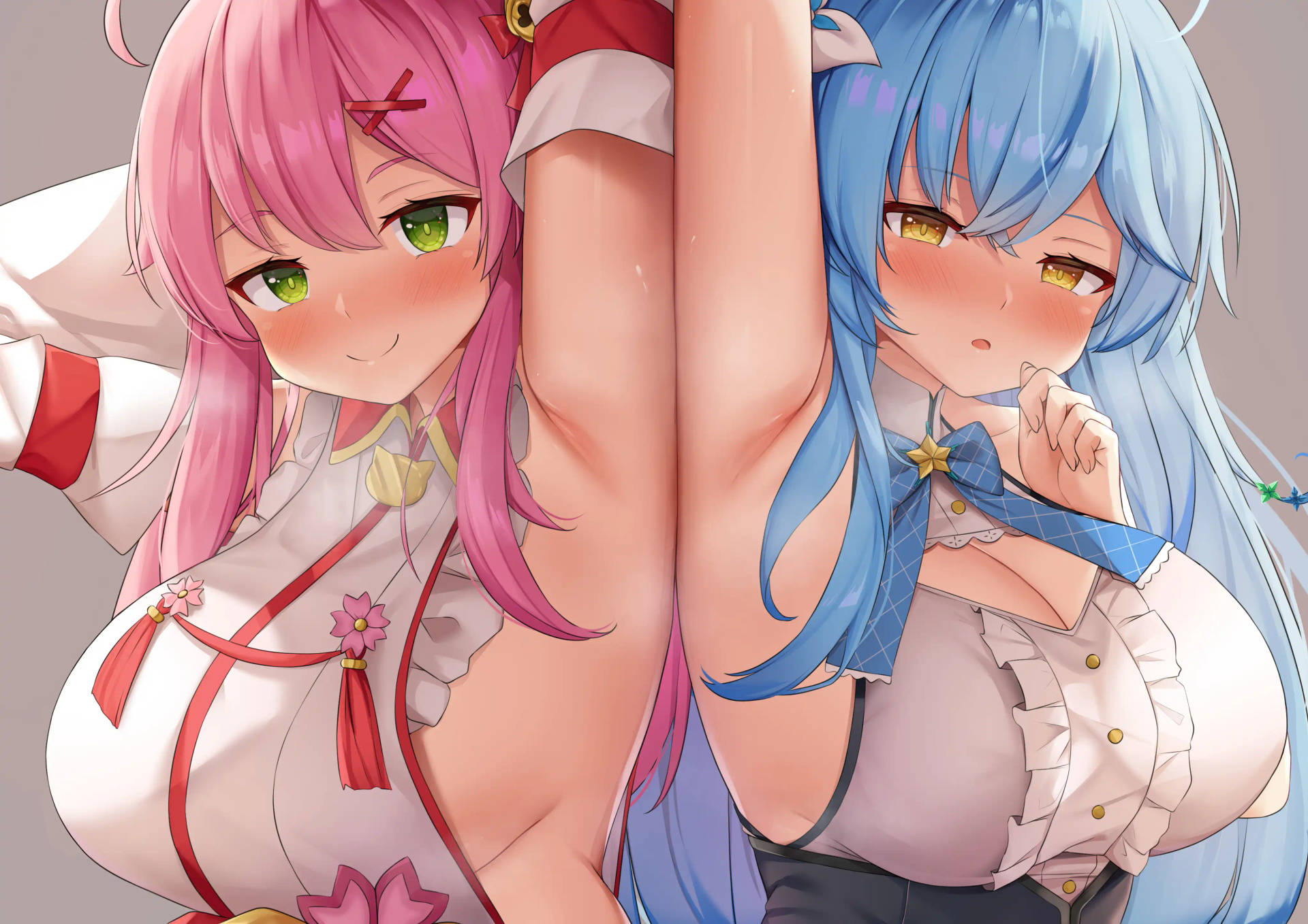 Hololive Girls Boobs And Armpits Background