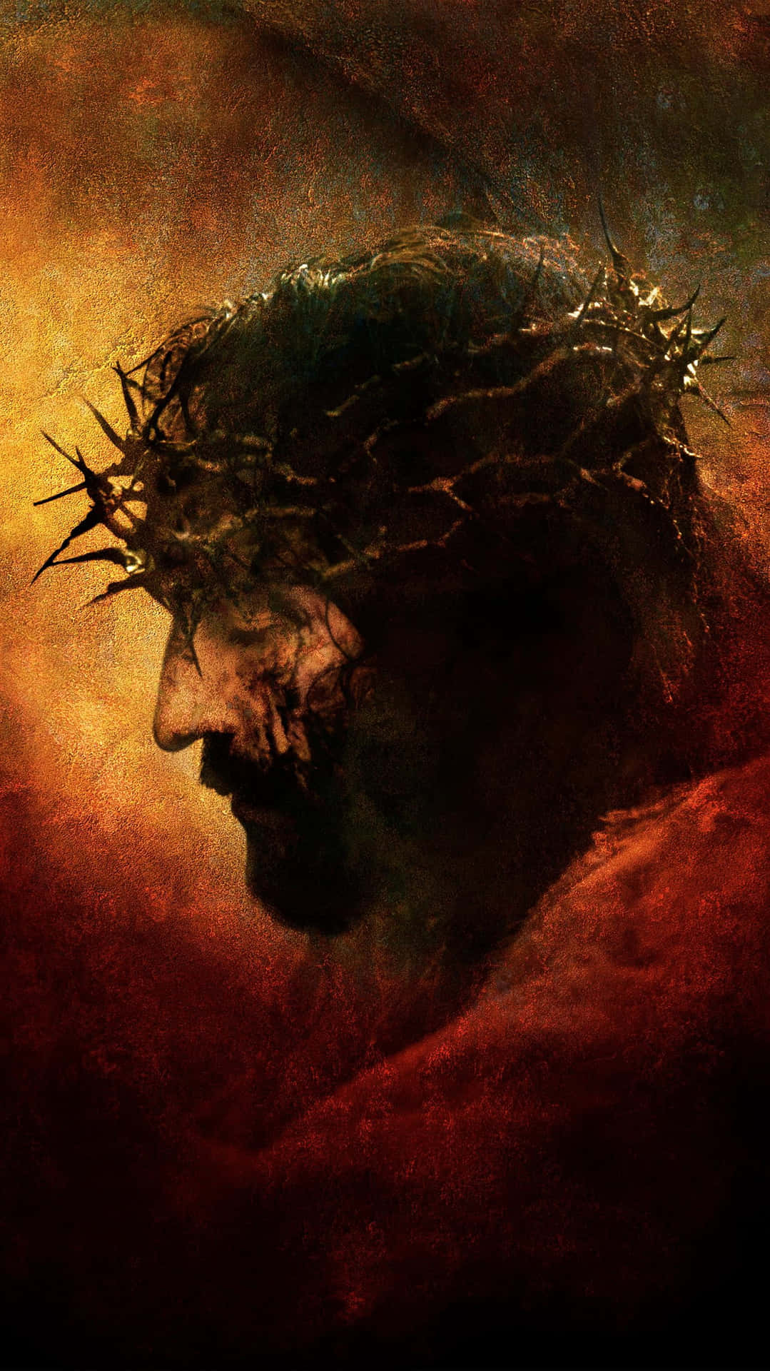 Jesus With A Crown Of Thorns On His Head