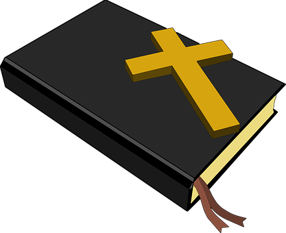 Holy Biblewith Golden Cross PNG