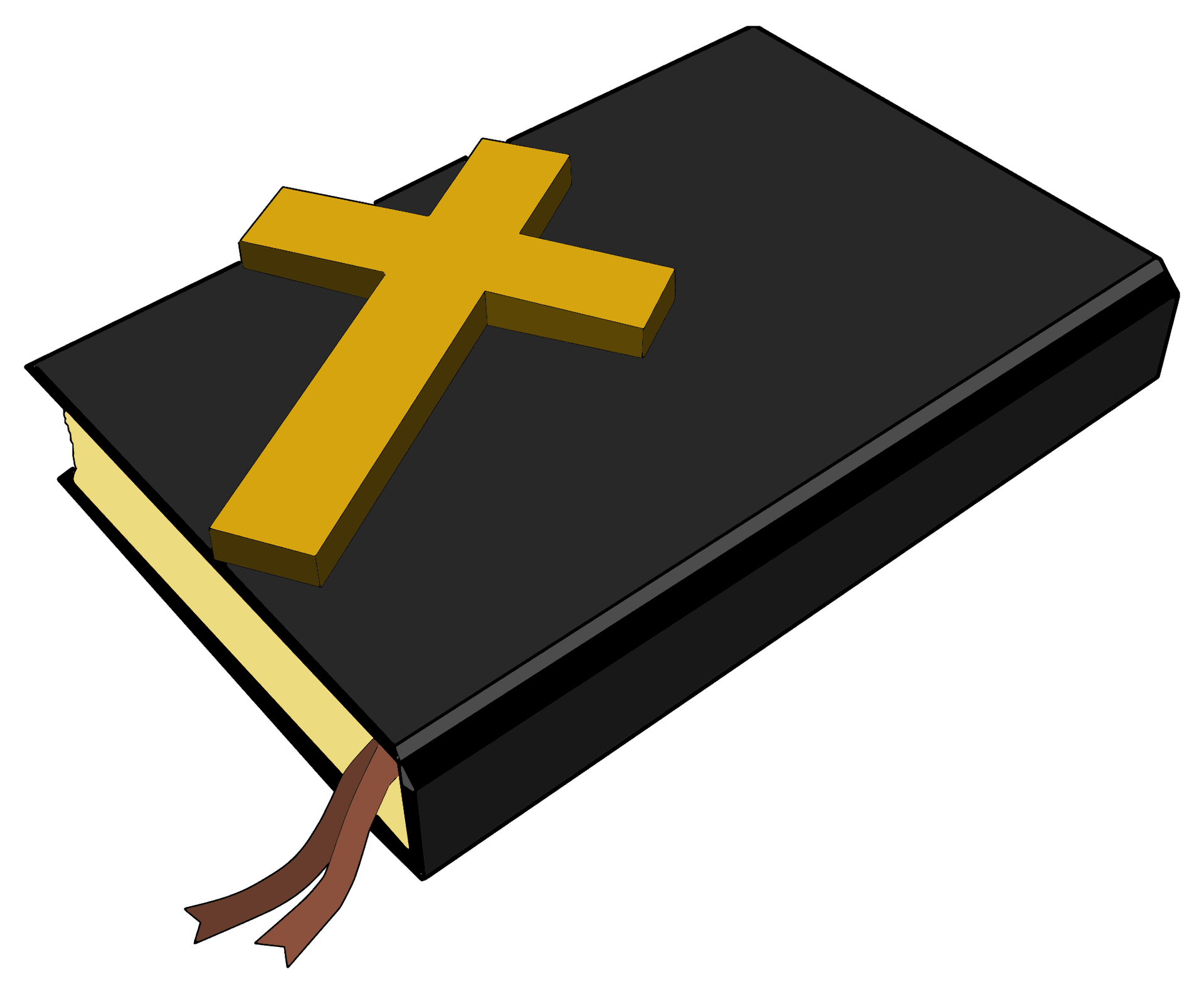 Holy Biblewith Golden Cross PNG