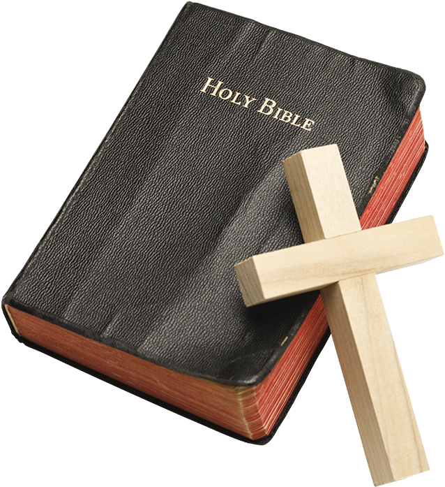 Holy Biblewith Wooden Cross PNG