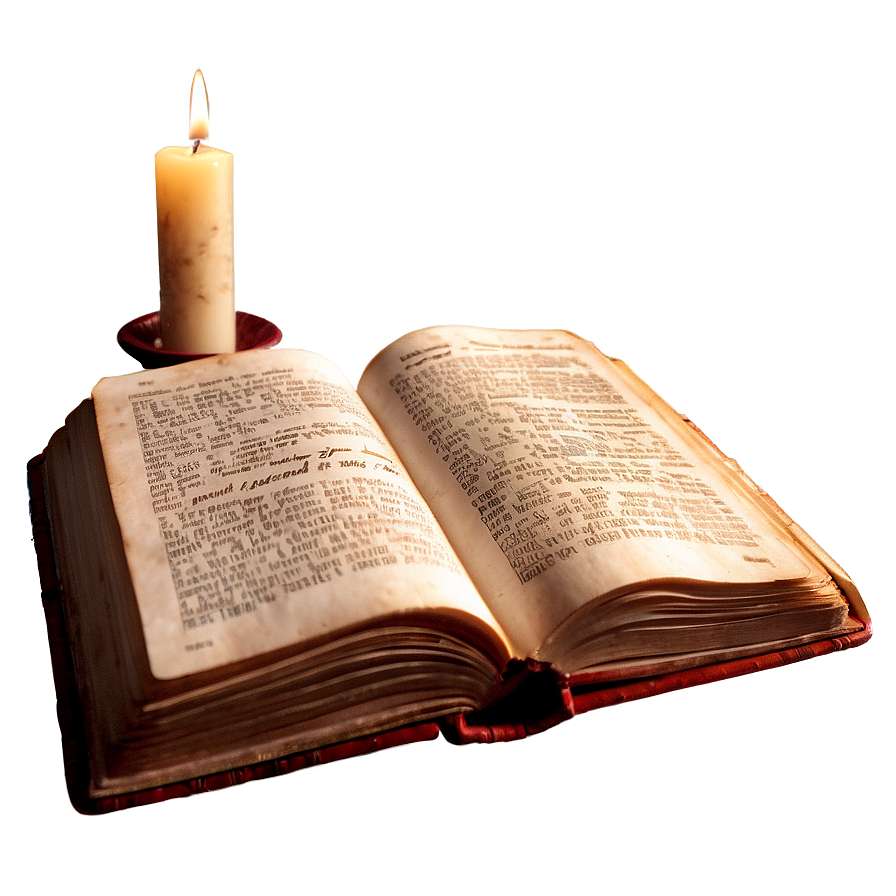 Holy Book And Candle Png Lqk PNG