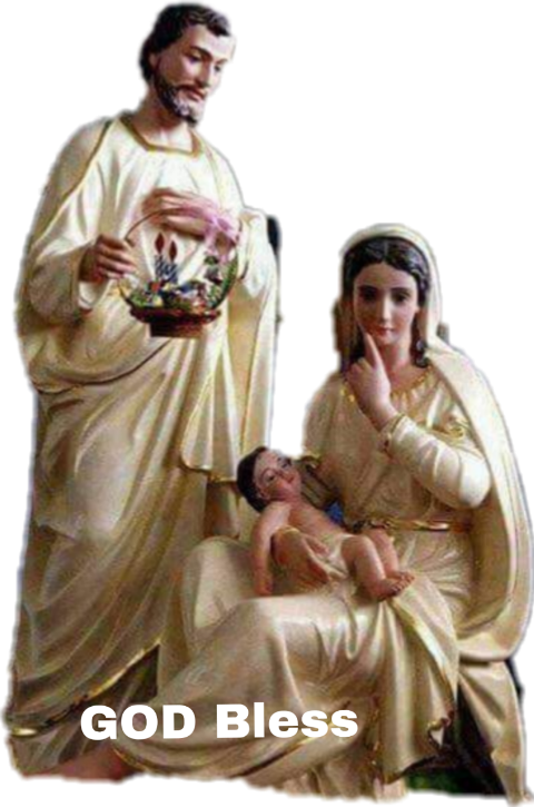 Holy Family Blessing Statue PNG