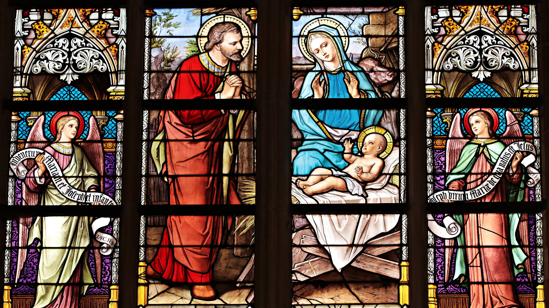 Holy Family In The Church Window