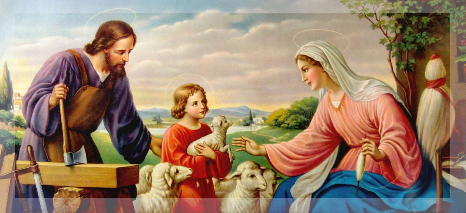 Holy Family The Young Shepherd Jesus Wallpaper