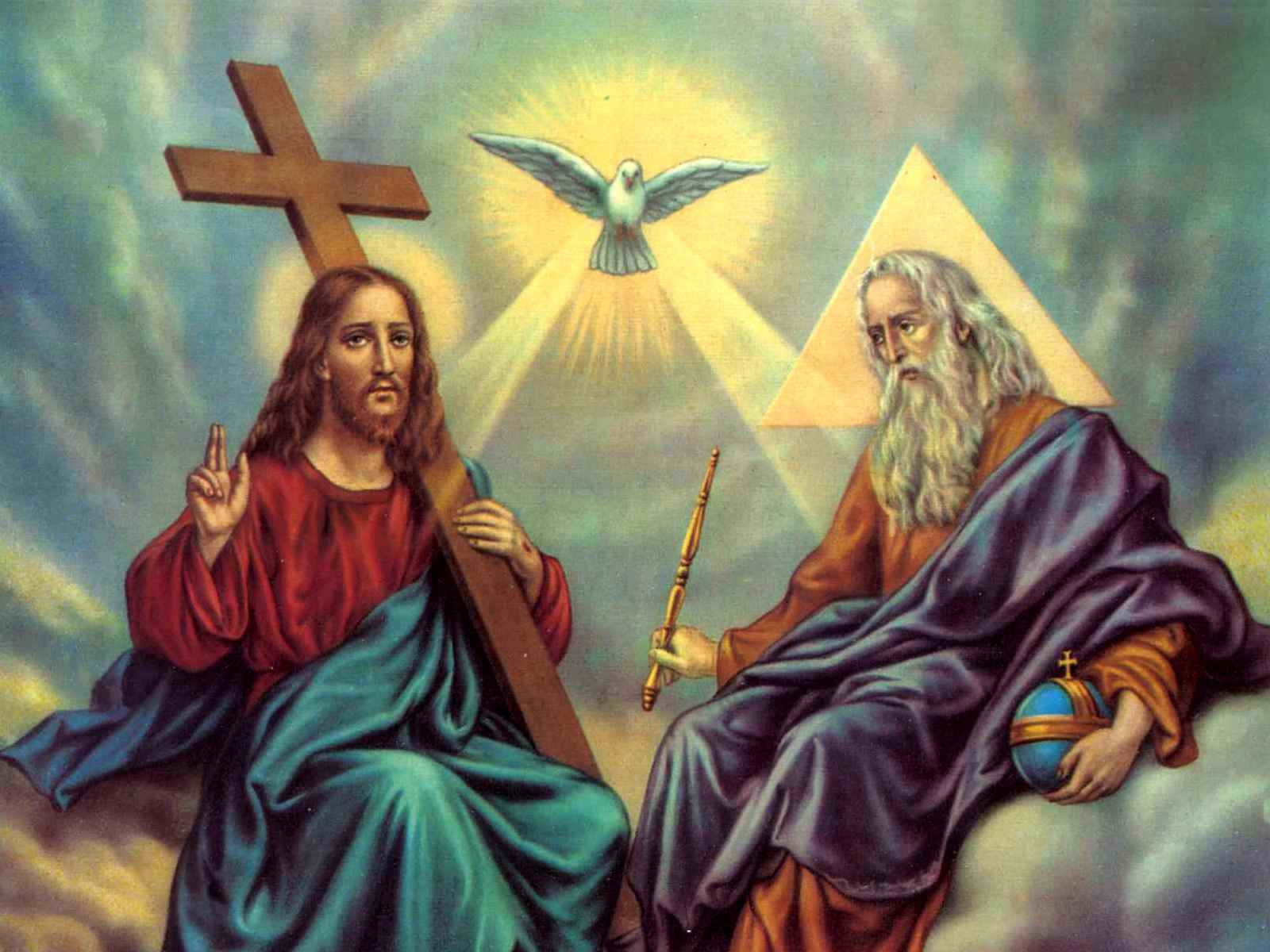 The Holy Trinity in Spiritual Artwork Wallpaper