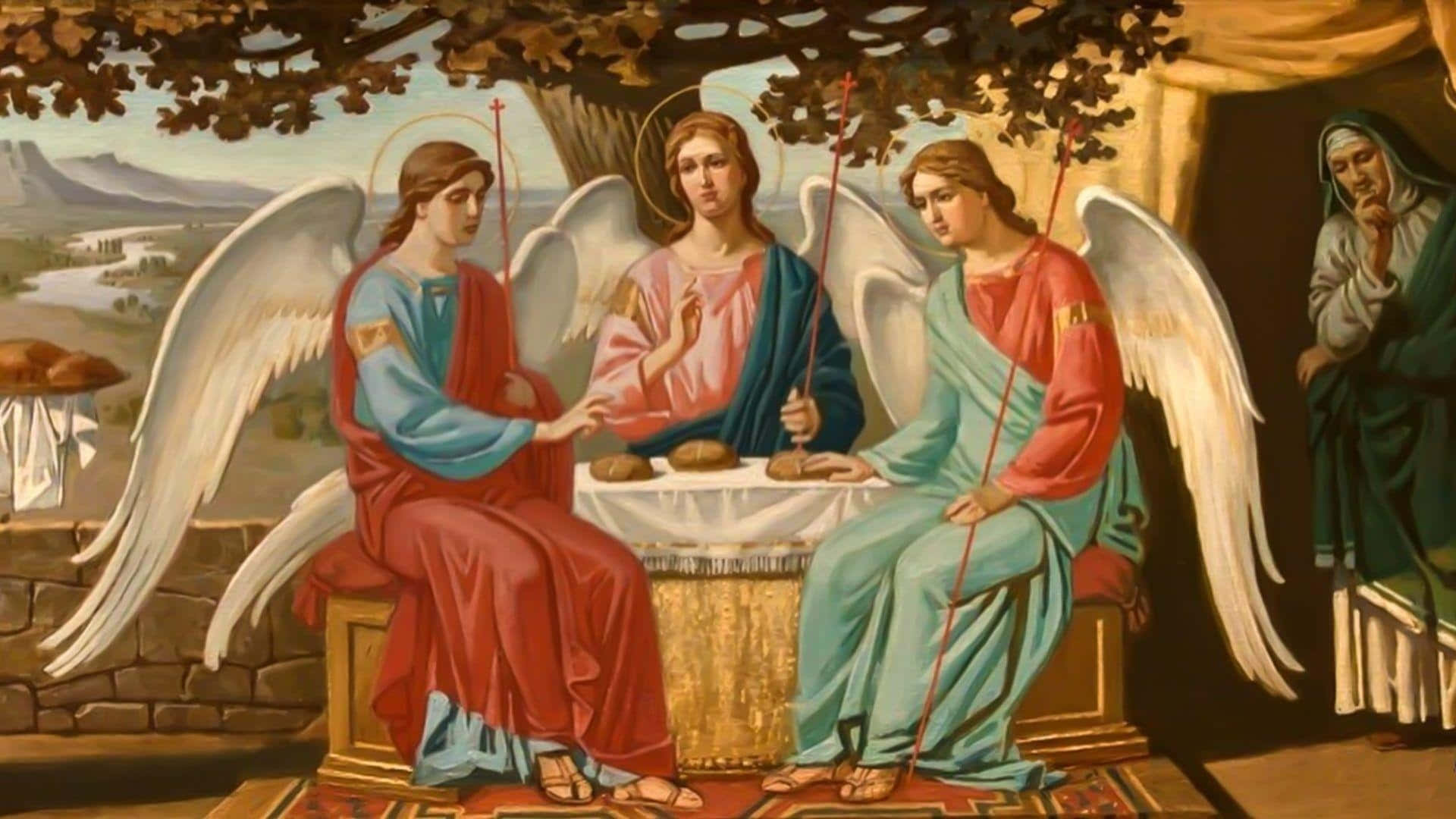 Caption: Holy Trinity Artistic Depiction Wallpaper