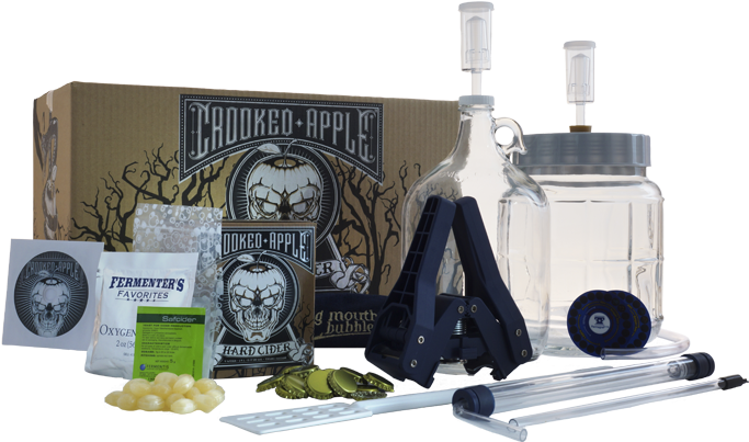 Home Cider Brewing Kit Setup PNG