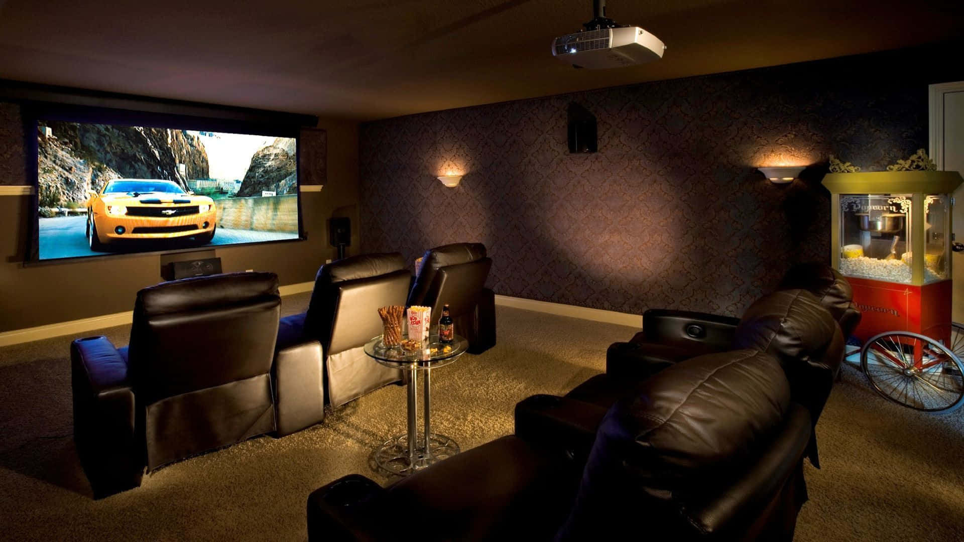 Enjoy Movies and TV Shows from the Comfort of your Home Cinema Setup Wallpaper